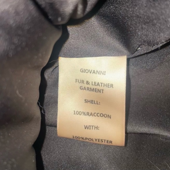 Selling a Giovanni Paris LINA raccoon fur/leather jacket in a size 38 color gray - Picture 2 of 4